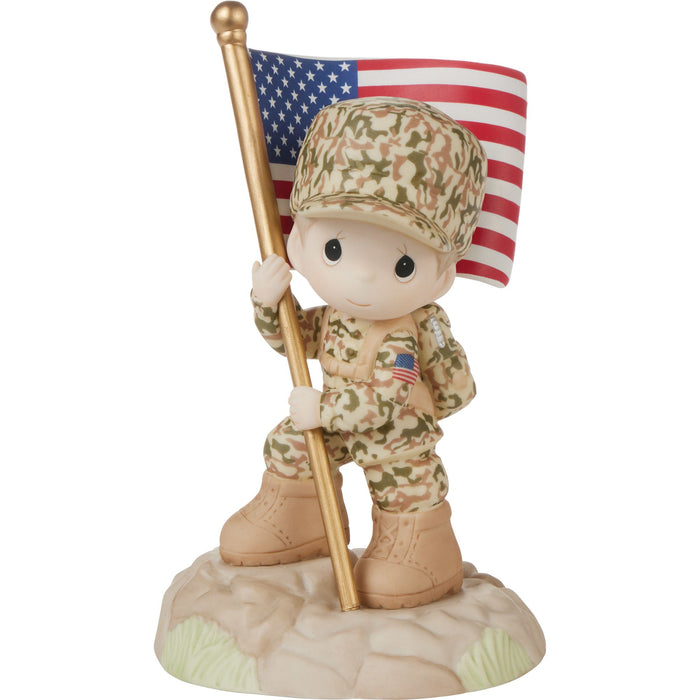 Military Boy Holding Flag Fig