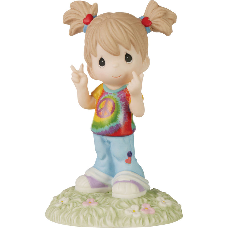Peace and Love Girl Figurine