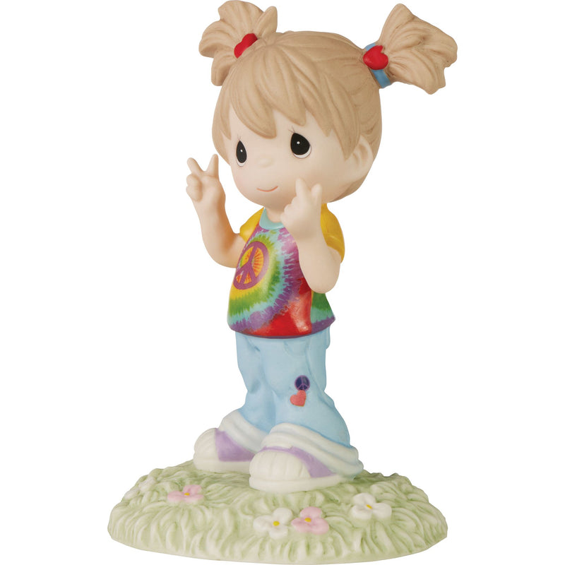 Peace and Love Girl Figurine