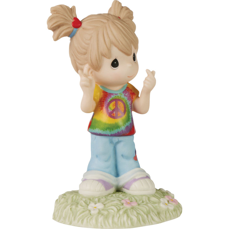 Peace and Love Girl Figurine