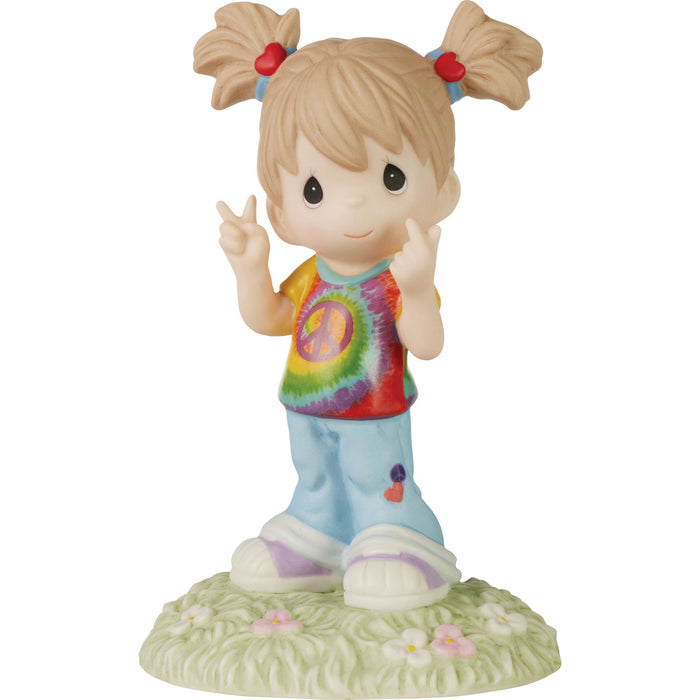 Peace and Love Girl Figurine
