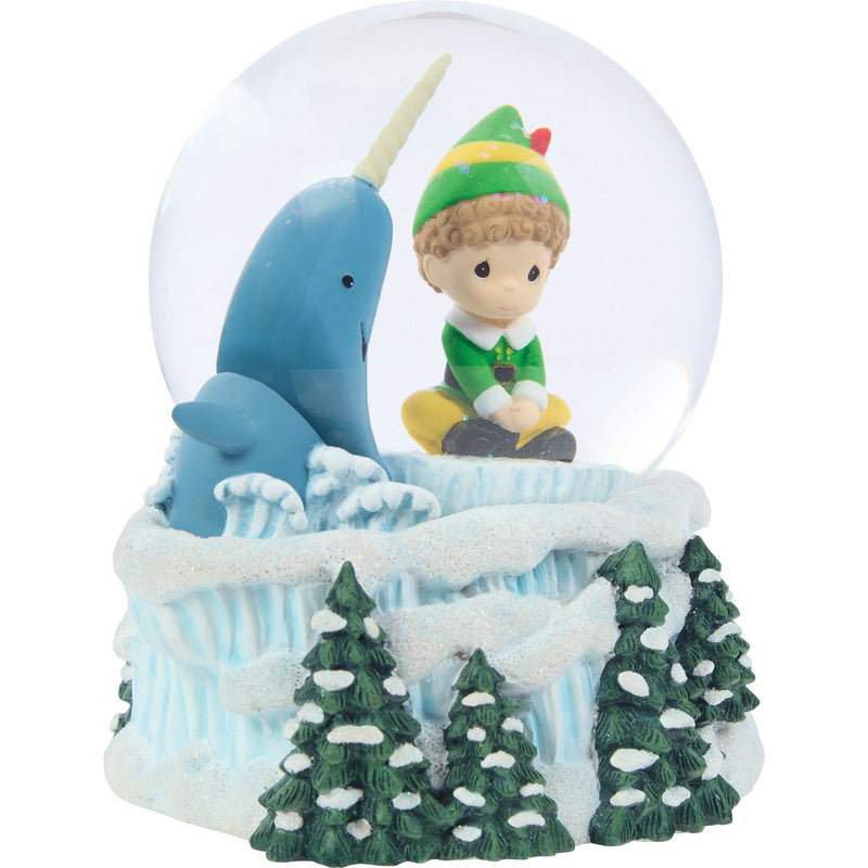 Elf Narwhal Snow Globe