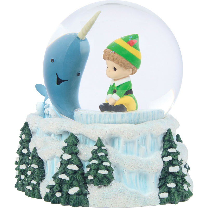 Elf Narwhal Snow Globe