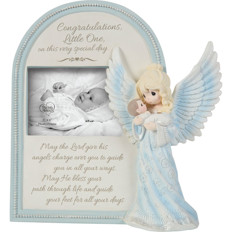 Baptism Angel w Baby Phot Fram