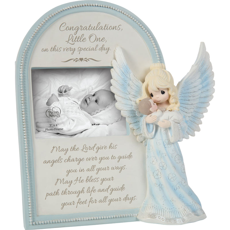 Baptism Angel w Baby Phot Fram