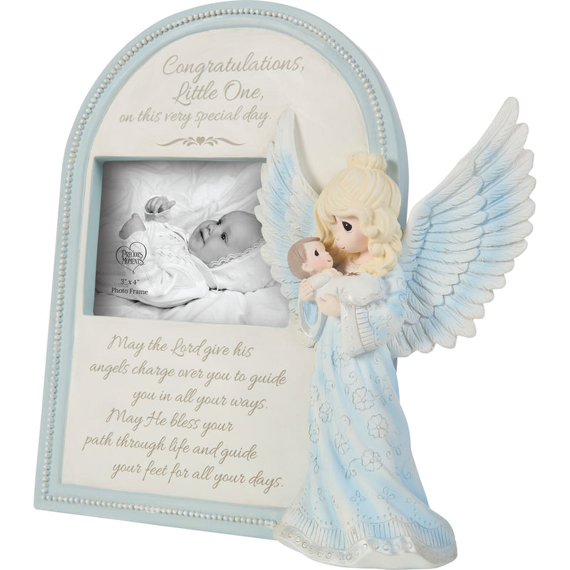Baptism Angel w Baby Phot Fram
