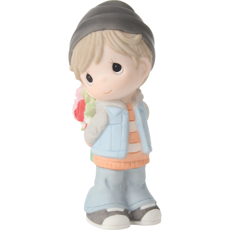 Boy Holding Flowers Figurine
