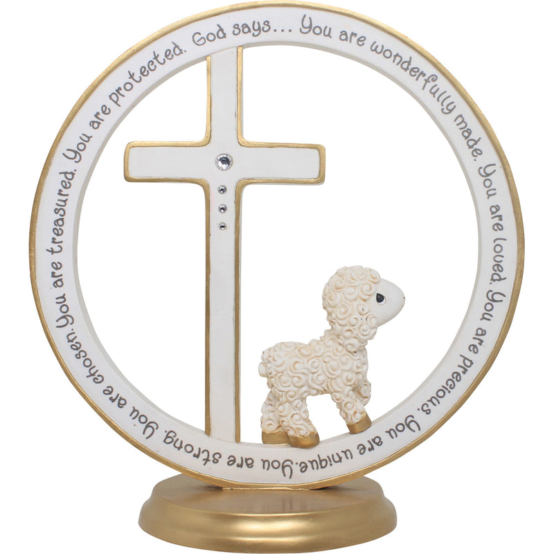Gnder Neutrl Baptism Lamb Cros