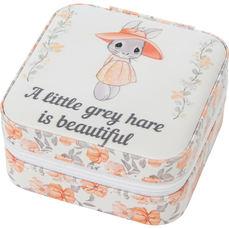 Bunny Gray Hare Travl Jewlr Bx