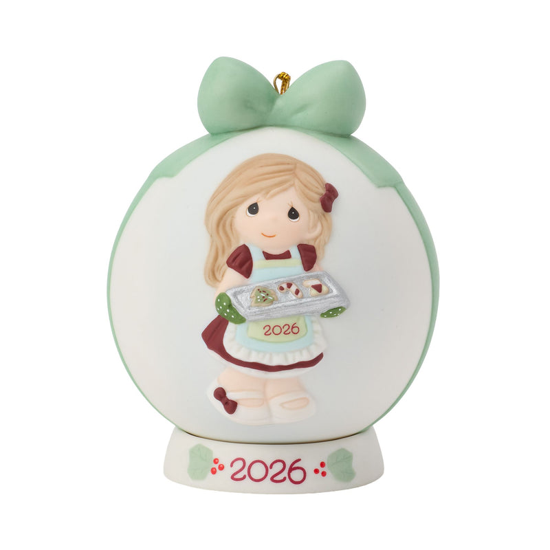 Dated 2026 Girl Ball Ornament