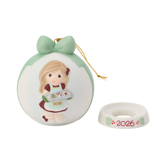 Dated 2026 Girl Ball Ornament
