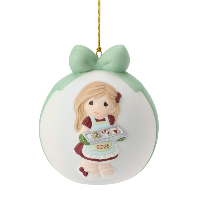 Dated 2026 Girl Ball Ornament