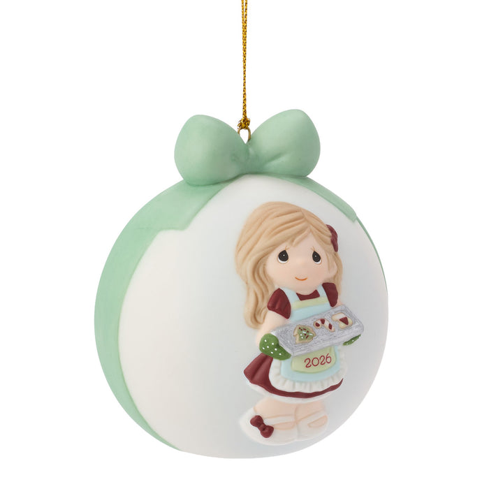 Dated 2026 Girl Ball Ornament