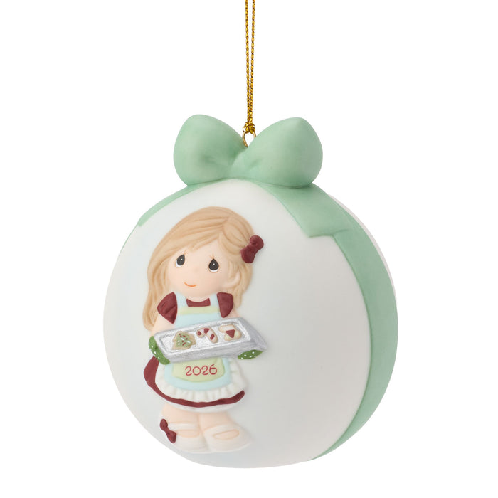 Dated 2026 Girl Ball Ornament