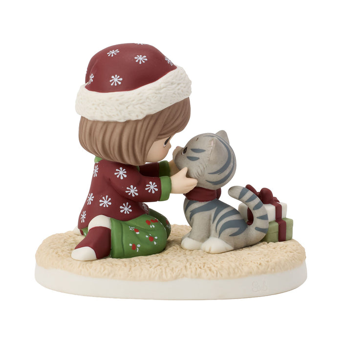 Girl With Cat Figurine