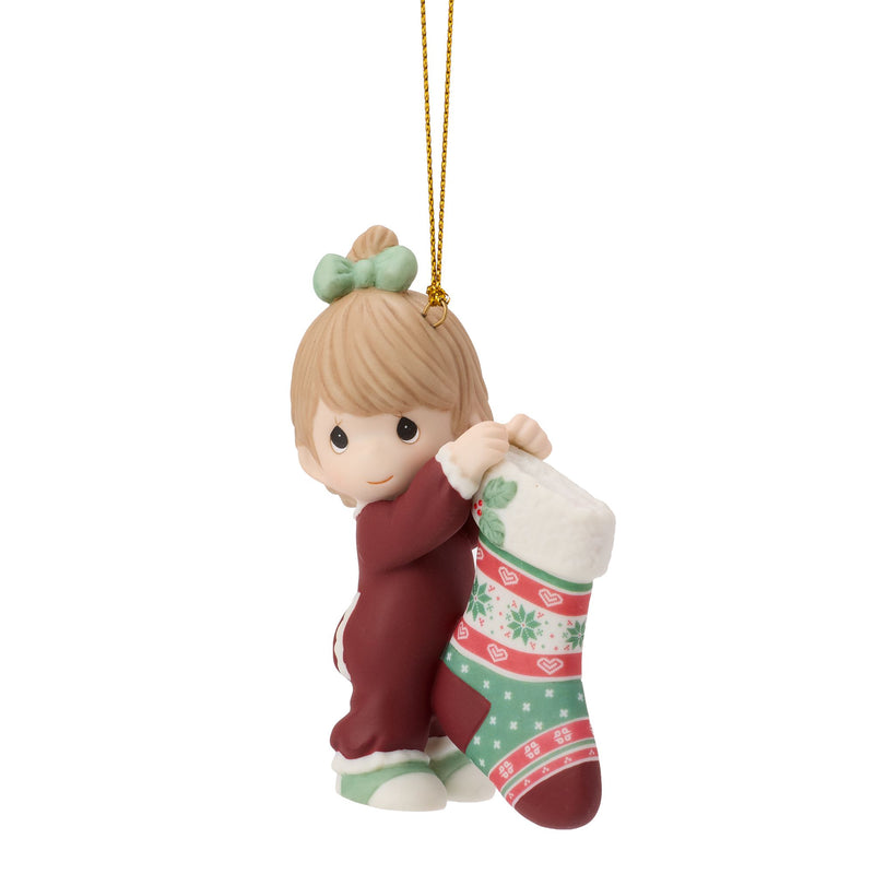 Girl Hanging Up Stocking Ornam