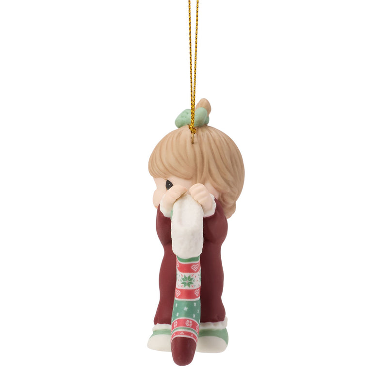 Girl Hanging Up Stocking Ornam