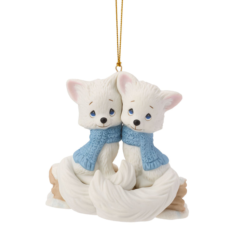 Arctic Foxes Couple Ornament