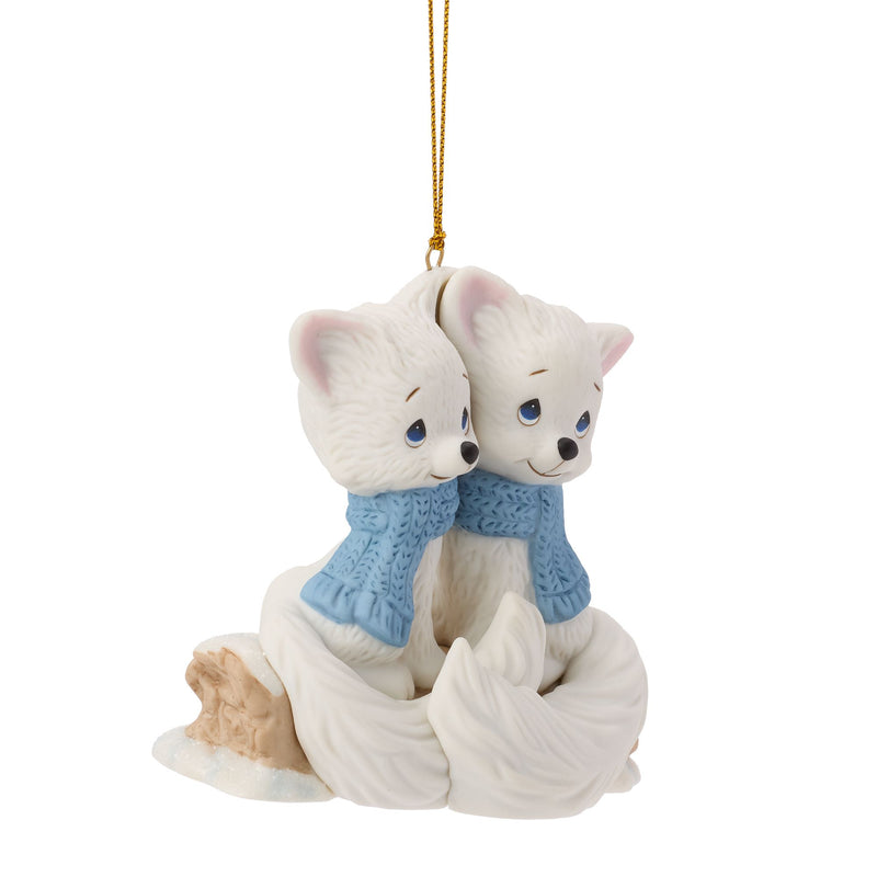Arctic Foxes Couple Ornament