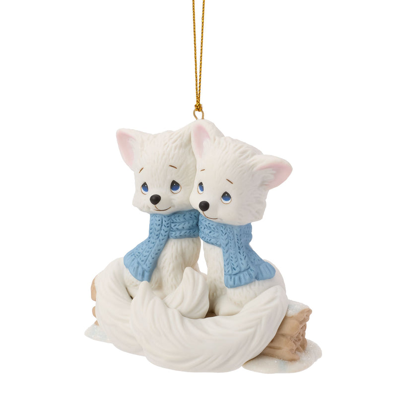 Arctic Foxes Couple Ornament