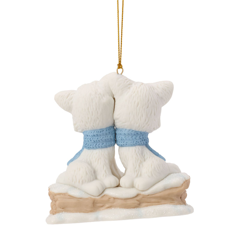 Arctic Foxes Couple Ornament