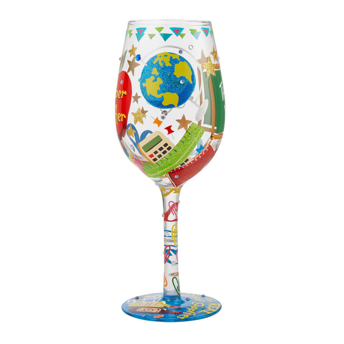 Super Teacher Wine Glass