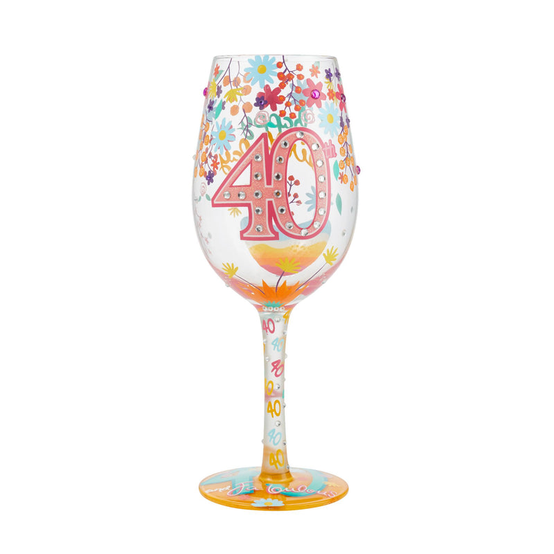 Wine Glass Happy 40th Birthday