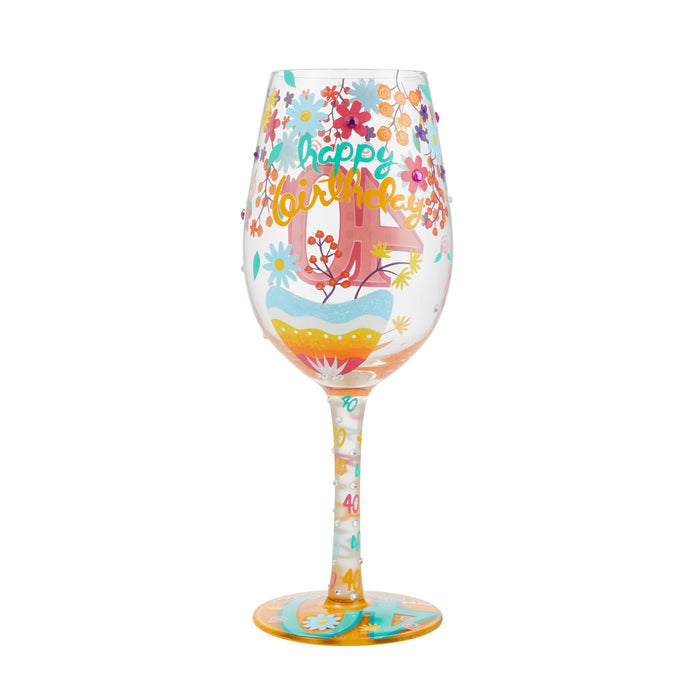 Wine Glass Happy 40th Birthday