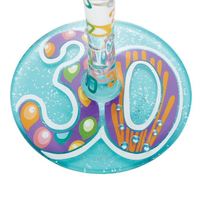Wine Glass Happy 30th Birthday