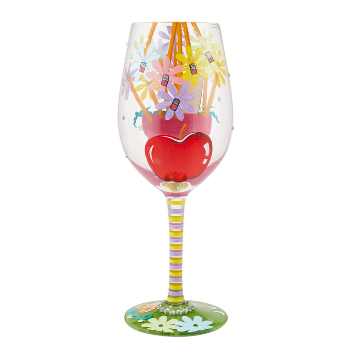 Best Teacher Ever Wine Glass