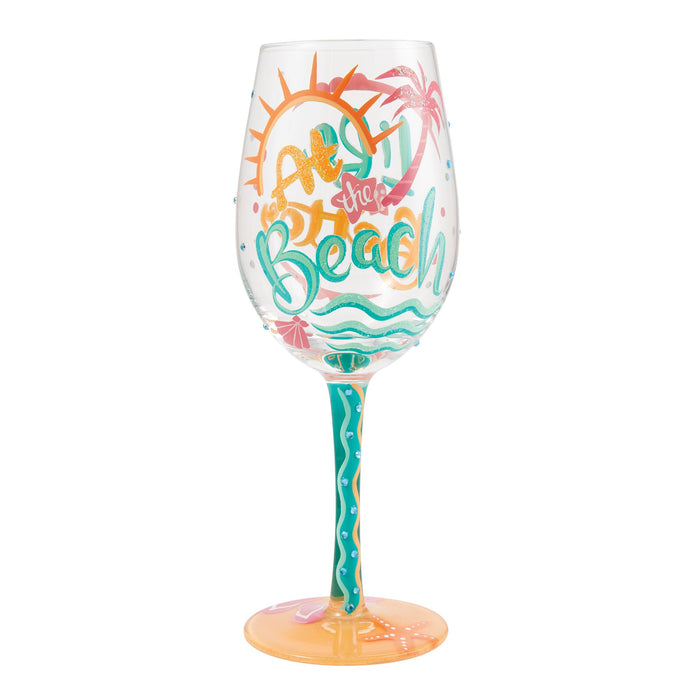 Life At The  Beach Wine Glass