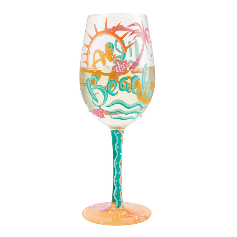 Life At The  Beach Wine Glass