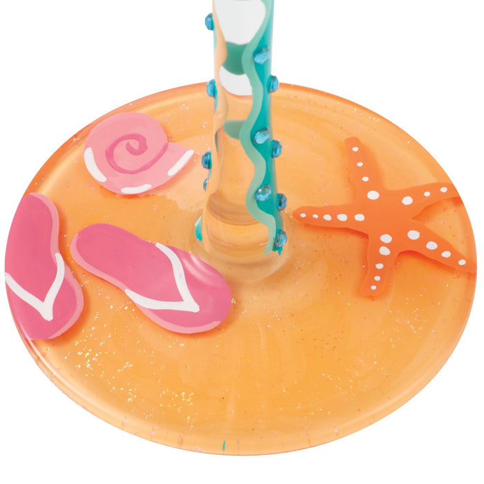 Life At The  Beach Wine Glass