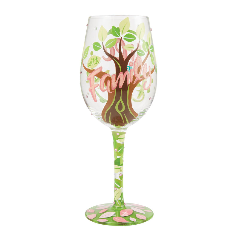 Life With Family Wine Glass