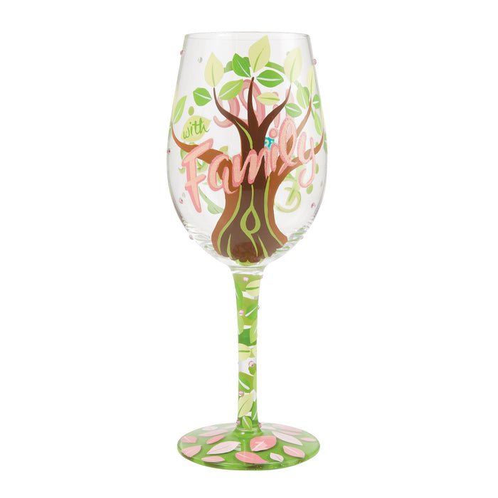 Life With Family Wine Glass