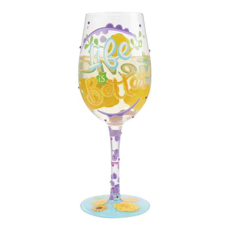 Life with Friends Wine Glass