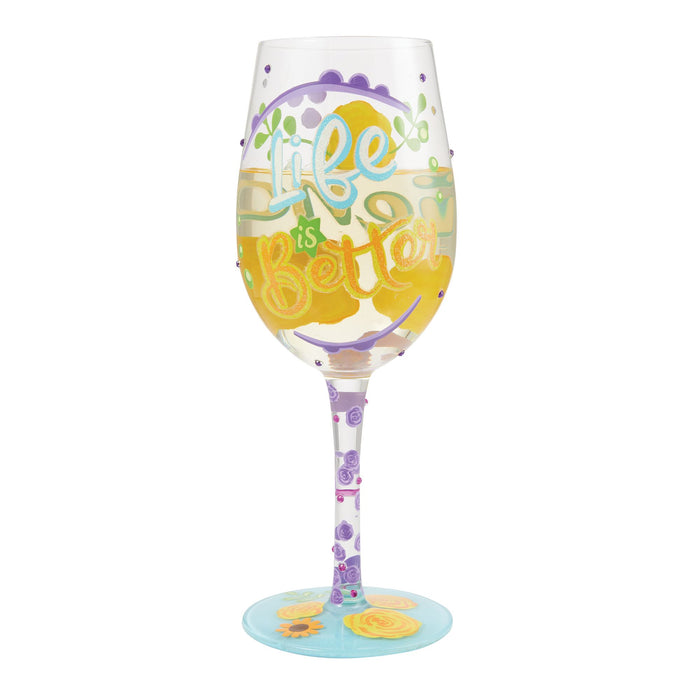 Life with Friends Wine Glass