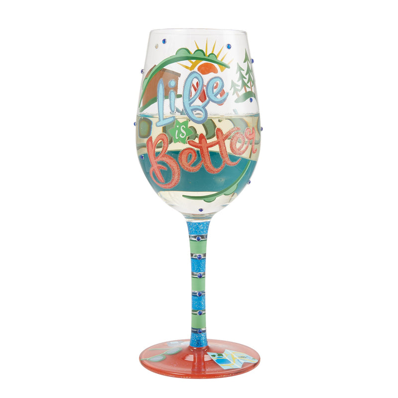 Life on Vacation Wine Glass