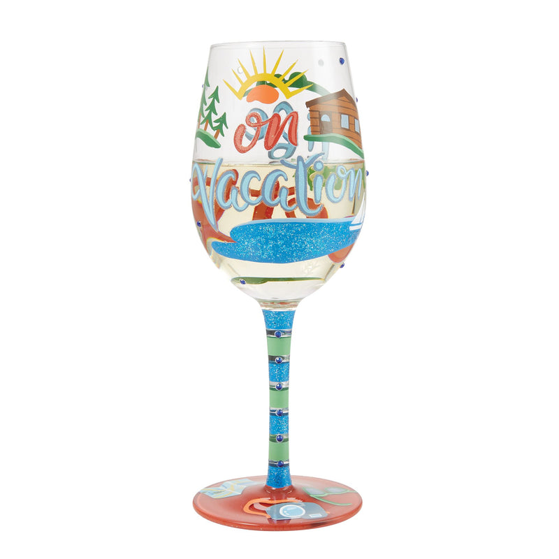 Life on Vacation Wine Glass