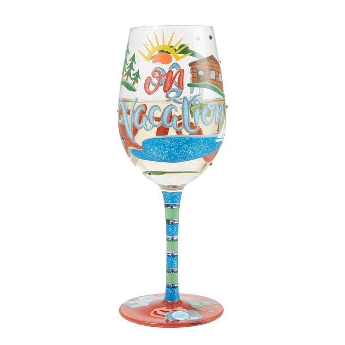 Life on Vacation Wine Glass