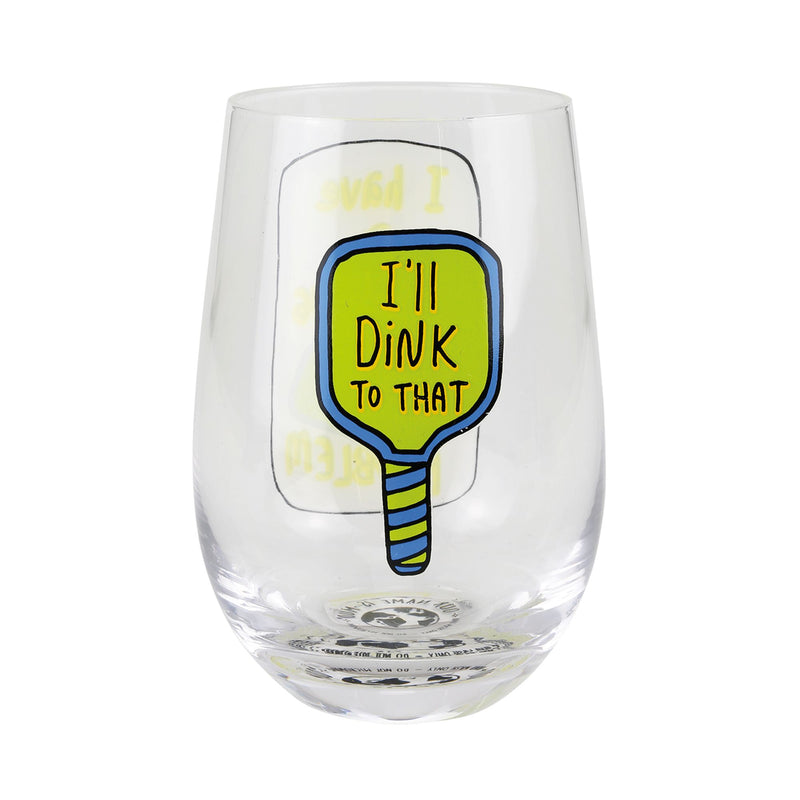Dinking Problem Stemless Glass