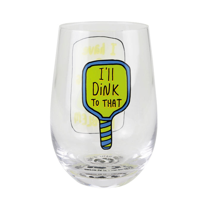 Dinking Problem Stemless Glass