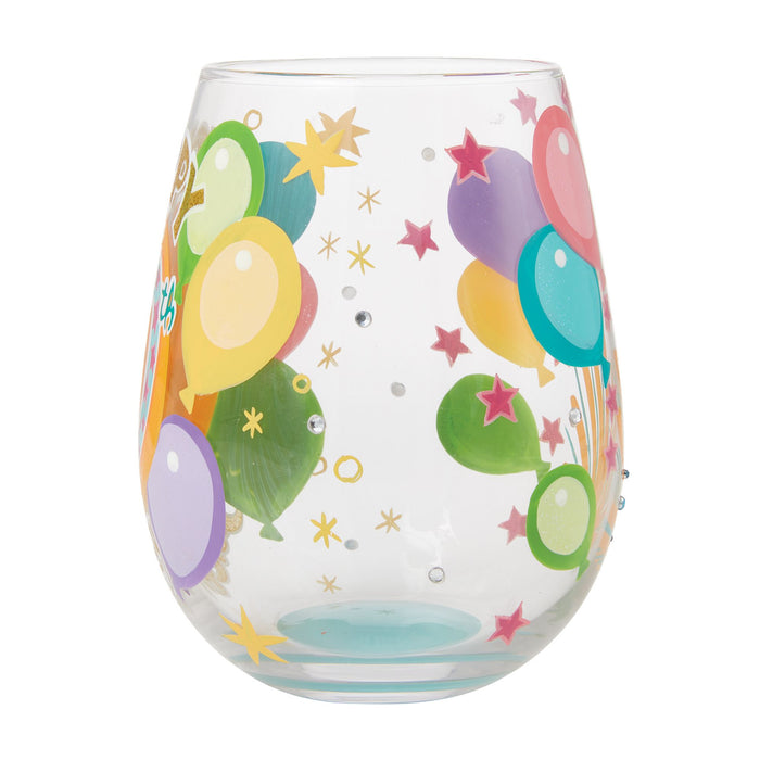 Happy 30th Stemless Wine Glass