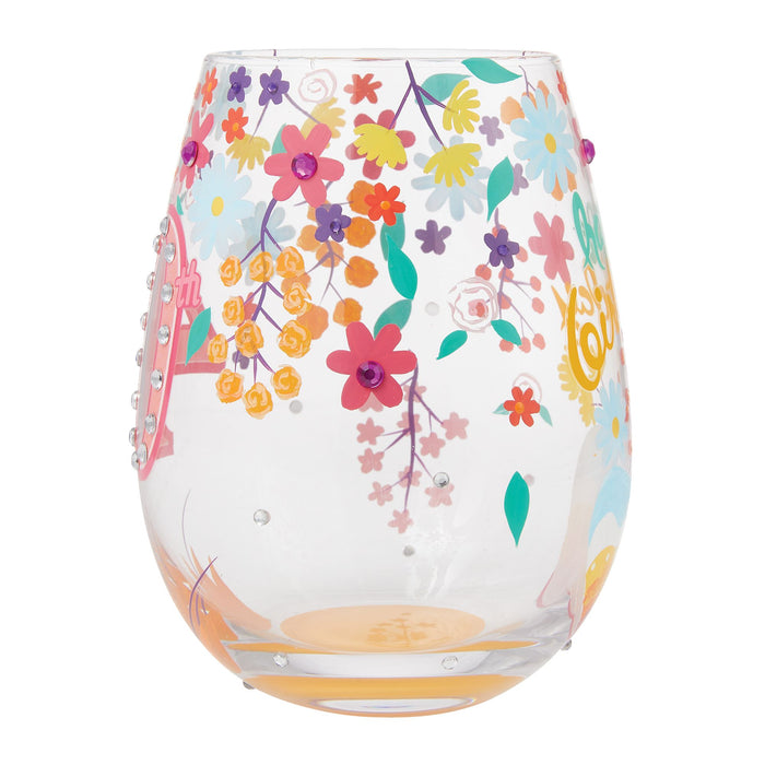 Happy 40th Stemless Wine Glass