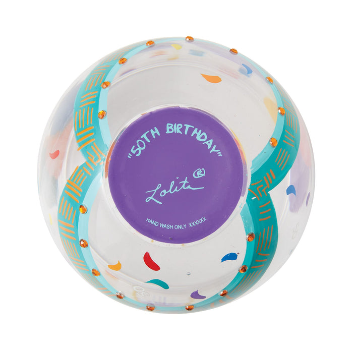 Happy 50th Stemless Wine Glass