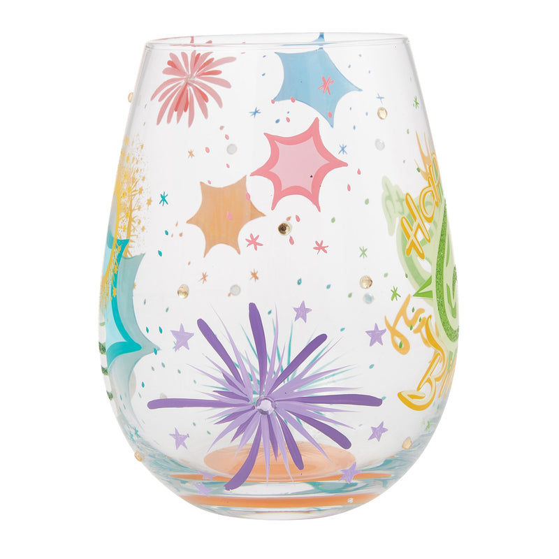 Happy 60th Stemless Wine Glass
