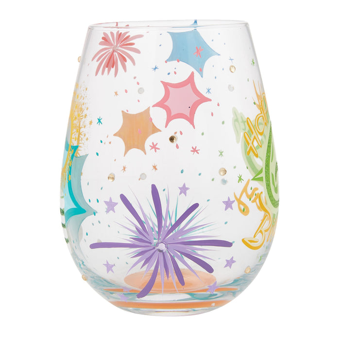 Happy 60th Stemless Wine Glass