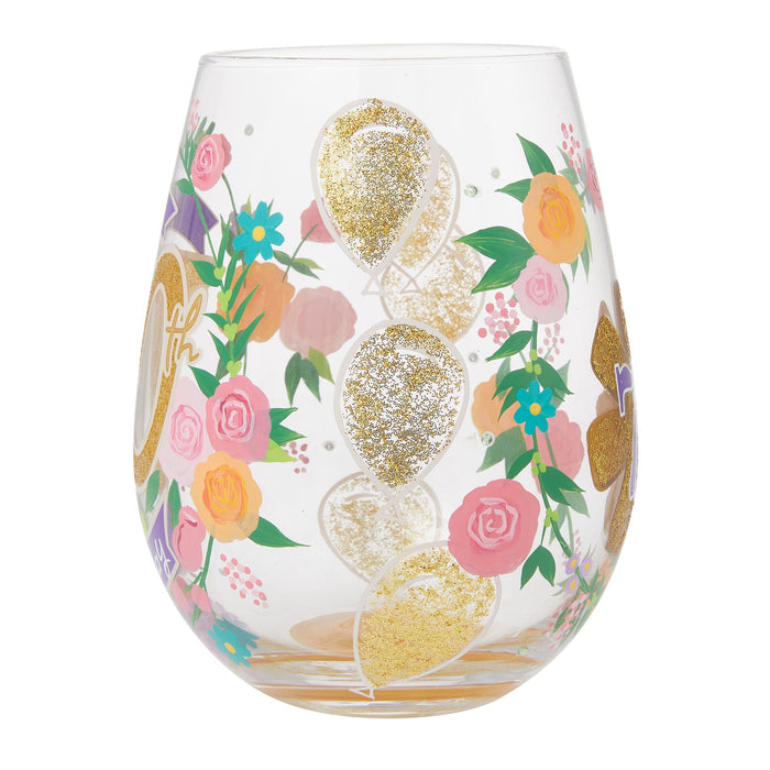 Happy 70th Stemless Wine Glass