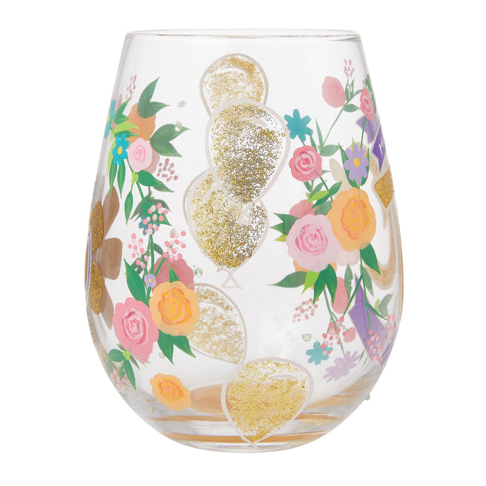 Happy 70th Stemless Wine Glass