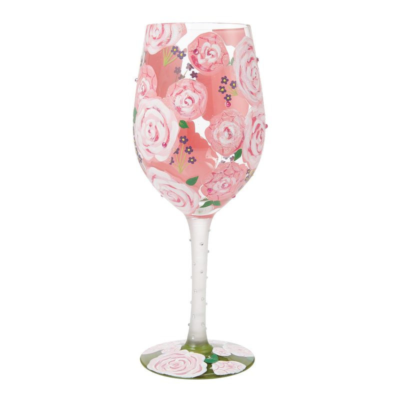 Pretty as a Peony Wine Glass